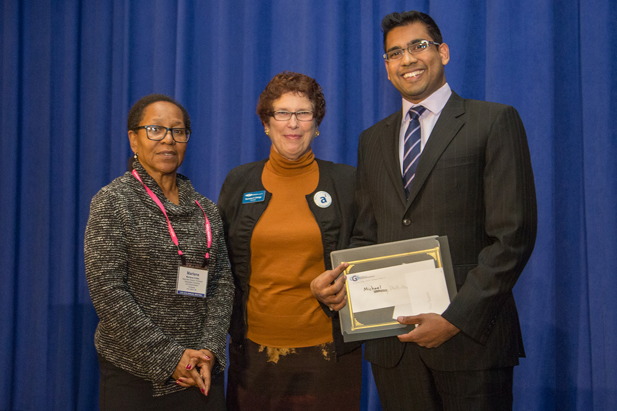From left: Marlene Coles, ProQuest; Suzanne Ortega, CGS; and Michael Muthukrishna