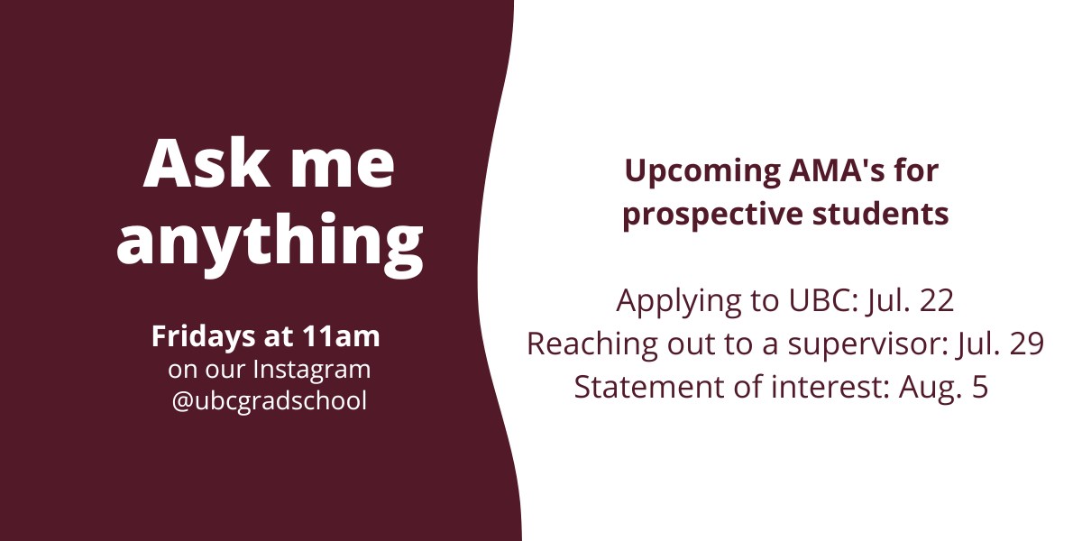 Image with the text "Ask me anything" for prospective graduate students