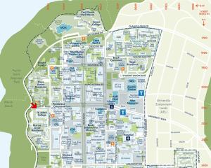 Location of Green College on the campus map