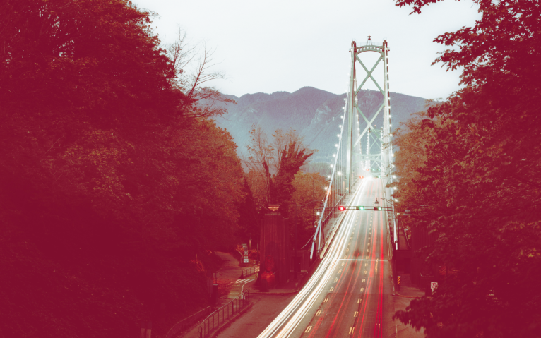Bridge with cars driving on it