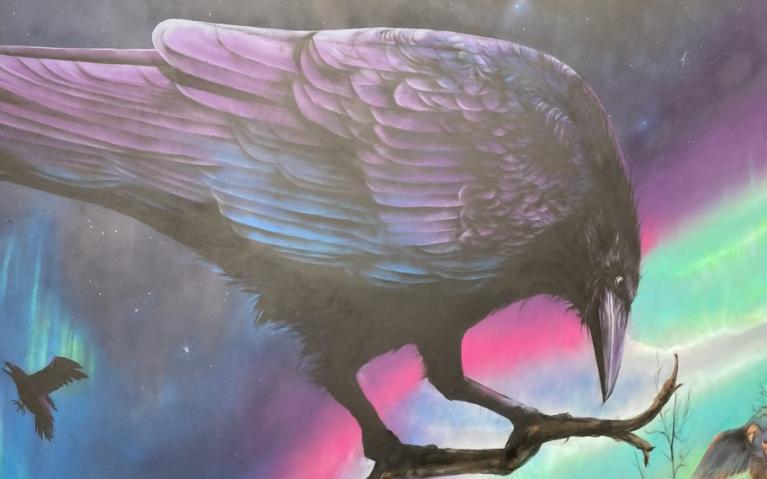 mural of crow