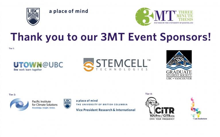 UBC 3MT 2015 Sponsor logos