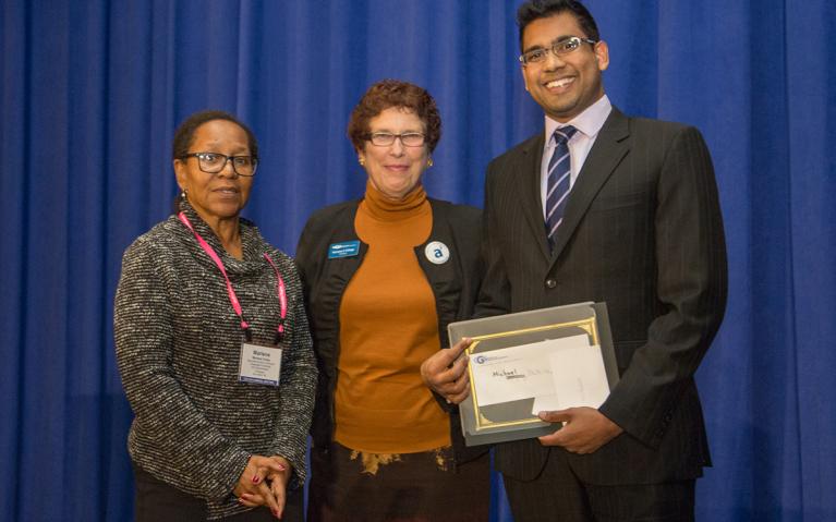 From left: Marlene Coles, ProQuest; Suzanne Ortega, CGS; and Michael Muthukrishna