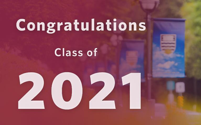 Banner saying congratulations class of 2021