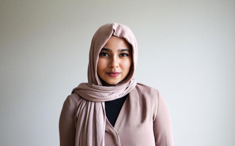 Woman wearing a hijab scarf