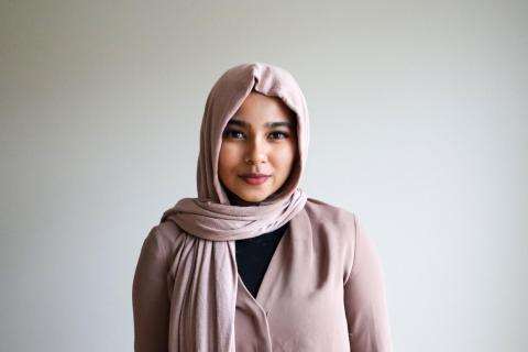 Woman wearing a hijab scarf