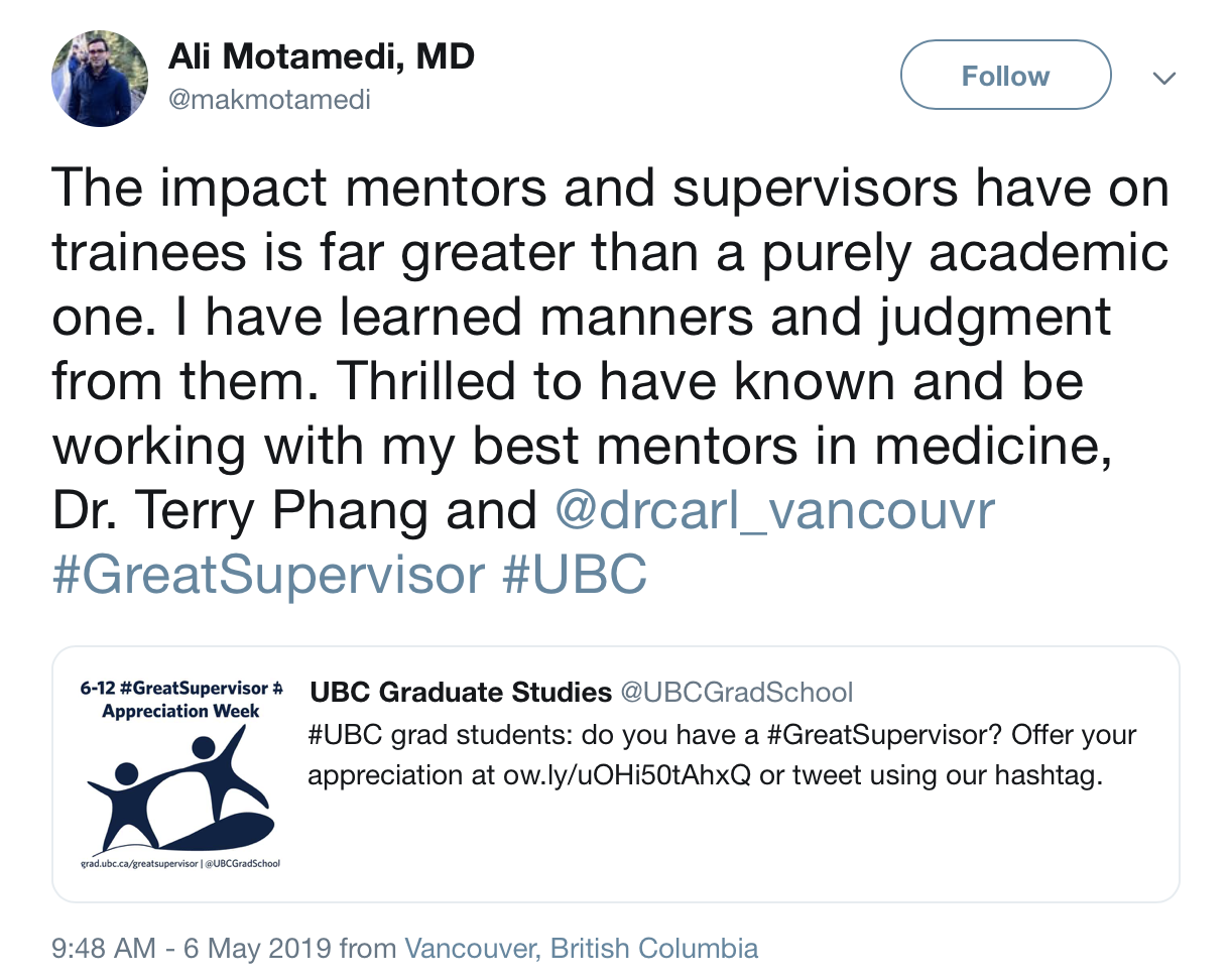 Great Supervisor Week Graduate School At The University Of British Columbia Ubc